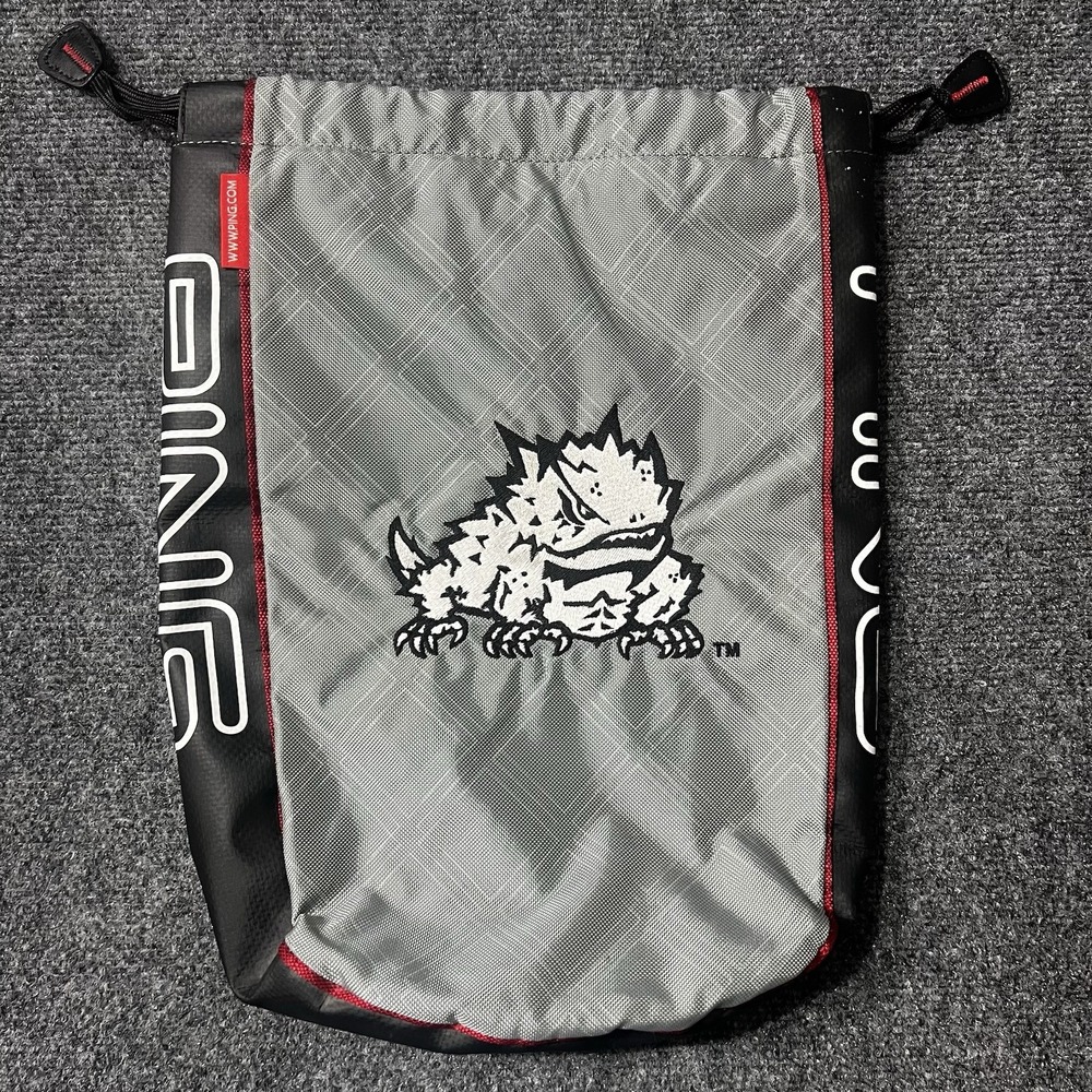 Ping Golf Shoe Sack Bag Black Gray With Drawstring Pingman TCU Horned Frogs